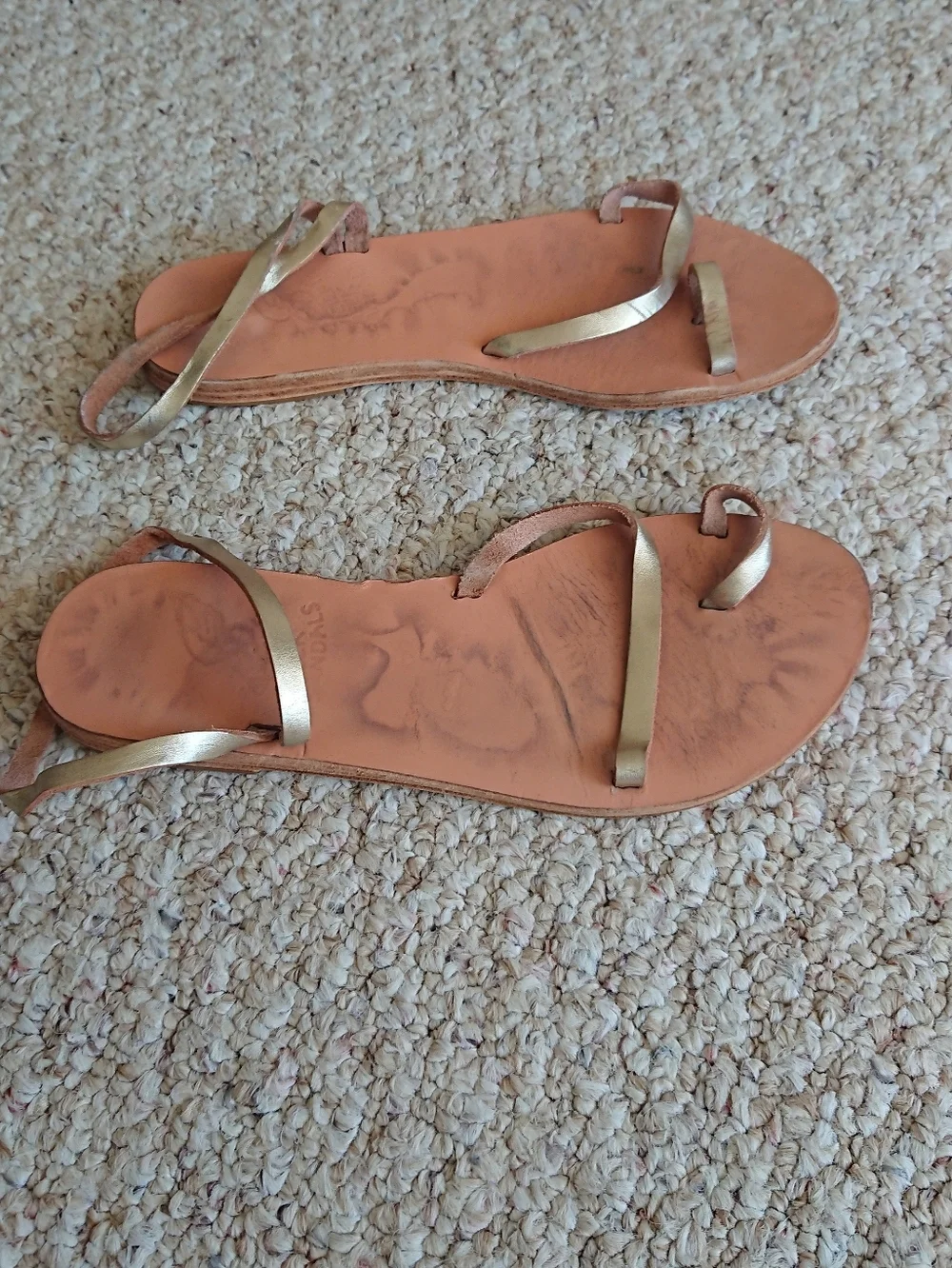 Ancient Greek Sandals Apli Eleftheria metallic-effect leather sandals size 6.5